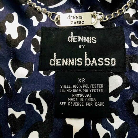 Dennis Basso Sz XS Front Zip Rain Jacket Navy Satin Anorak Removable Hood - Picture 12 of 12